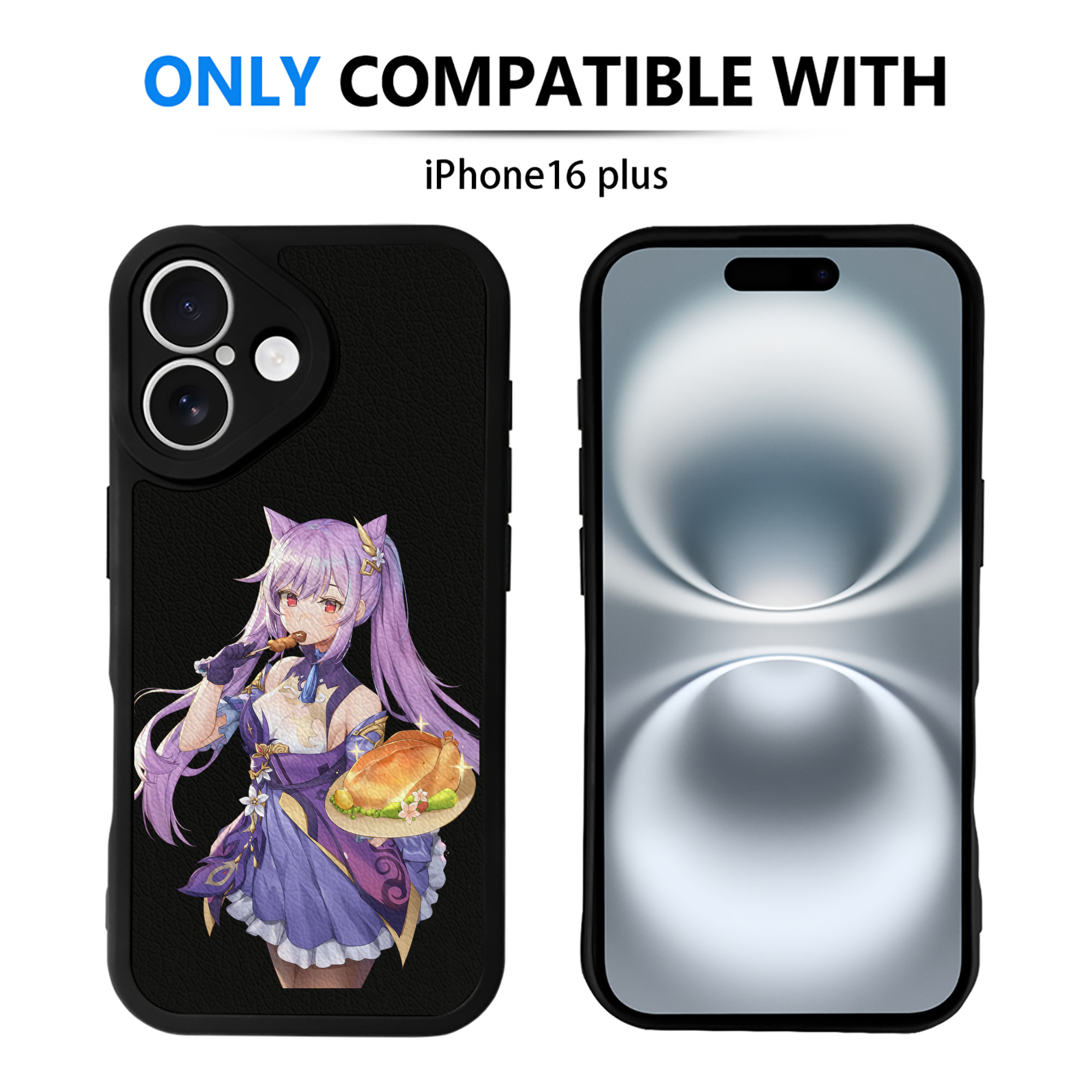 げんし神 刻晴 こくせい genshin Kokusei 【iPhone 16シリーズ対応】シリコンスマホケース（レザー調） 材質：シリコン